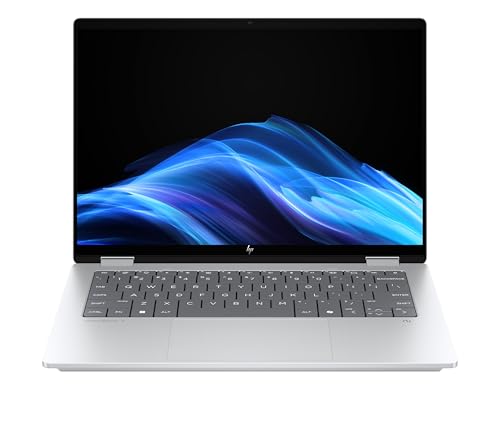 HP OmniBook X Flip 2in1 Next Gen AI Laptop | Intel Core Ultra 7 256V | dedizierte NPU für KI | 47 NPU Tops | Copilot+ PC | 14" 3K 2880x1800 OLED Touchscreen | 16GB | 1TB SSD | Win11 | QWERTZ | Silber