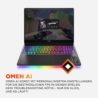 HP Omen MAX Gaming Laptop | 16 Zoll 2K Display 165Hz | Intel Ultra 9-275HX (24C) | NVIDIA GeForce RTX 5080 16GB VRAM | 32GB DDR5 RAM | 1 TB SSD | Windows 11 | QWERTZ | Alu Gehäuse | Shadow Black