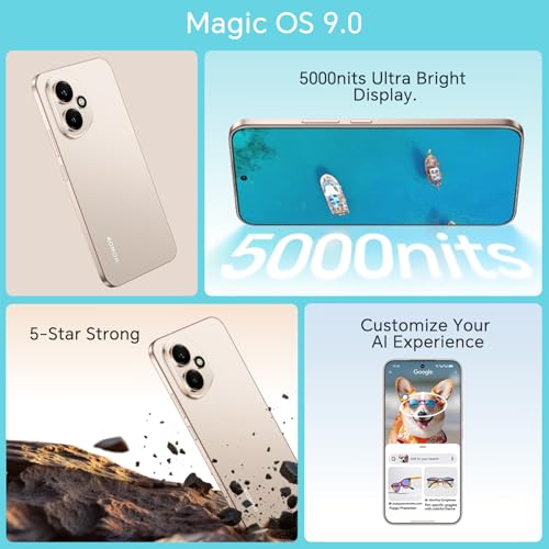 HONOR 400 5G Simlockfreie Handys, 8 GB 256 GB Smartphone, Snapdragon 7 Gen 3, 200 MP ultraklare KI-Kamera, 6,55" 120 Hz AMOLED, 5170 mAh, Dual-SIM, NFC, ohne Ladegerät, Gold