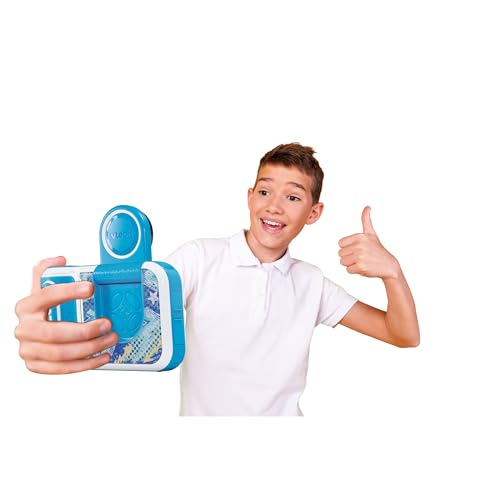 Vtech KidiZoom Print Cam Scrapbook Bundle blau - Kreative Kamera, die Bilder direkt ausdrucken kann - Inkl. Scrapbook, Stickern, Stift und Druckerpapier
