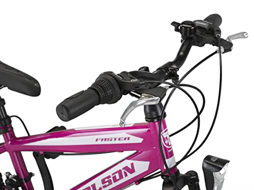 Talson 20 Zoll Fahrrad 18-Gang Mountainbike - mit Gabelfederung und Beleuchtung Neu Lila
