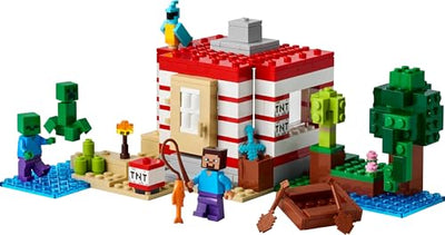 LEGO Minecraft Das TNT-Dschungelhaus - Gamer Spielzeug für Kinder - Interaktives Spielset mit Boot, Steve-, Creeper- und Zombie Minifiguren - Gaming Geschenk für Mädchen & Jungen ab 8 Jahren - 21275