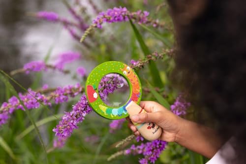 moses. Krabbelkäfer Große Handlupe, praktische Outdoor Lupe für Kinder,extra großes Lupenglas mit 3-&5 facher Vergrößerung, perfekt für Pflanzen-Insekten-und Tier-beobachtungen, Kinderlupe ab 2 Jahren