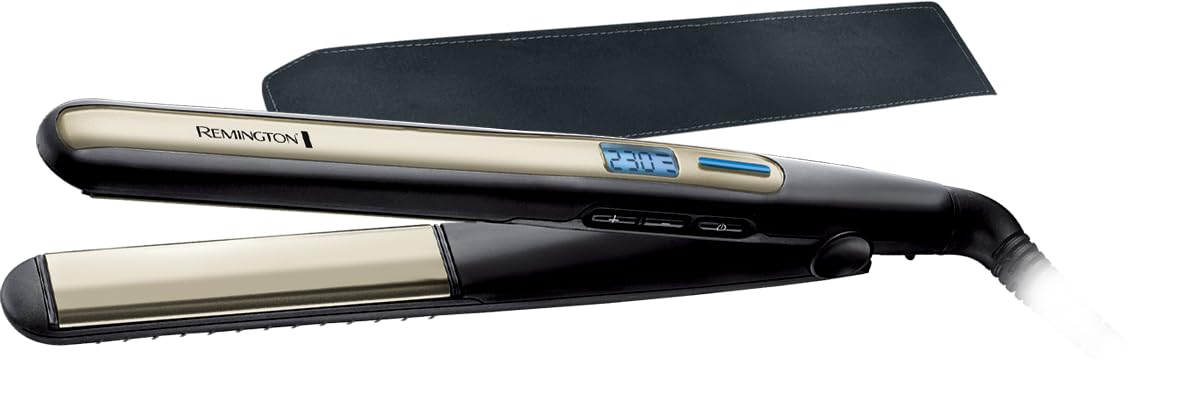Remington Glätteisen Sleek & Curl (abgerundetes Design -ideal zum Glätten & Stylen von Locken und Wellen, hochwertige Ultra-Turmalin-Keramikbeschichtung) LCD-Display, 150-230°C, Haarglätter S6500