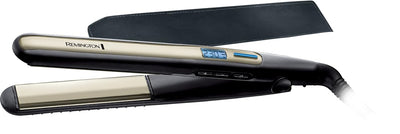 Remington Glätteisen Sleek & Curl (abgerundetes Design -ideal zum Glätten & Stylen von Locken und Wellen, hochwertige Ultra-Turmalin-Keramikbeschichtung) LCD-Display, 150-230°C, Haarglätter S6500