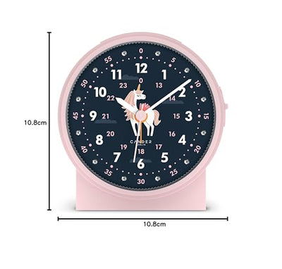 Cander Berlin MNU 1209 M Kinderwecker lautlos Einhorn Licht Snooze Beleuchtung analog Jungen Mädchen Kinderzimmer Wecker Kinder