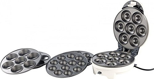 Rosenstein & Söhne Donatmaker: 3in1-Donut-, Cupcake- und Cakepop-Maker mit Antihaftbeschichtung (Donut Muffin & Cake Pop Maker, 3-in-1 Cake Pops Donuts Cupcakes, Geschenkideen)