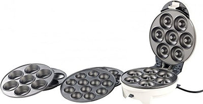 Rosenstein & Söhne Donatmaker: 3in1-Donut-, Cupcake- und Cakepop-Maker mit Antihaftbeschichtung (Donut Muffin & Cake Pop Maker, 3-in-1 Cake Pops Donuts Cupcakes, Geschenkideen)