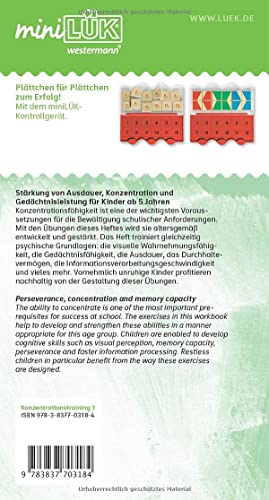 miniLÜK: Kindergarten/Vorschule Konzentrationstraining 1 (miniLÜK-Übungshefte: Vorschule)