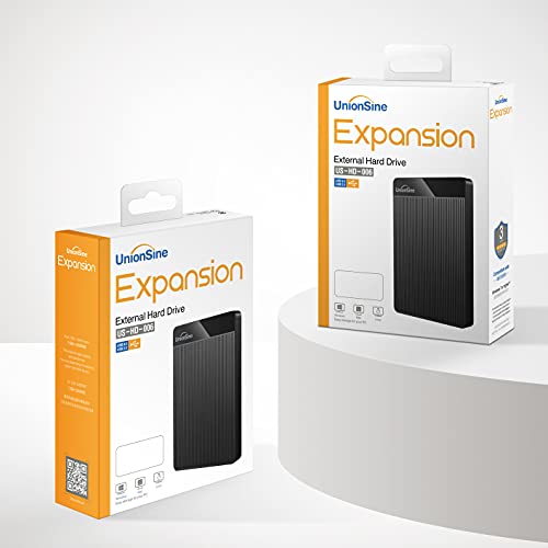 UnionSine Externe Festplatte 1TB ultradünn tragbar 2,5 Zoll USB 3.0, SATA, Festplattenspeicher für PC, Mac,TV, Wii U, Xbox, PS4 (Schwarz) HD2510