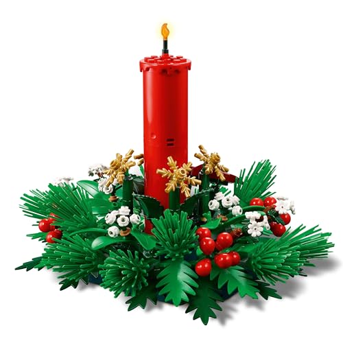 LEGO Weihnachtsgesteck - Spielzeug für Jungen und Mädchen - Modellbau mit roten Beeren, goldenen Sternen und grünem Laub- Geschenk für Kinder & Teenager ab 12 Jahren- 40743