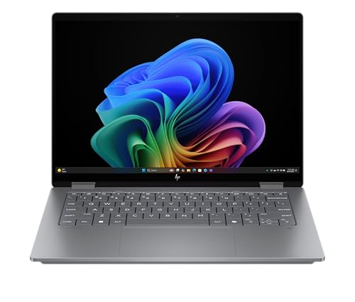 HP OmniBook X Flip 2in1 Next Gen AI Laptop | AMD Ryzen AI 7 350 (8C) | dedizierte NPU für KI | 50 NPU Tops | Copilot+ PC | 14" WUXGA 1920x1200 Touchscreen | 16GB | 512GB SSD | Win11 | QWERTZ | Silber
