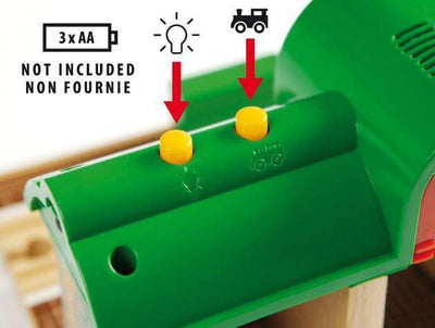 BRIO World 33578 Sprechender Bahnhof Eisenbahn Zubehör mit Aufnahmefunktion - Kleinkinderspielzeug empfohlen ab 3 Jahren