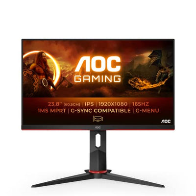 AOC Gaming 24G2SP - 24 Zoll FHD Monitor, 165 Hz, 1 ms, FreeSync Premium (1920x1080, VGA, HDMI, DisplayPort) schwarz/rot