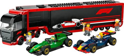 LEGO City F1 Transporter mit RB20 & AMR24 F1 Rennautos - Spielzeug Autotransporter für Red Bull & Aston Martin Formel 1 Teams - Inkl. 5 Minifiguren - Geschenk für Jungen & Mädchen ab 8 Jahren 60445