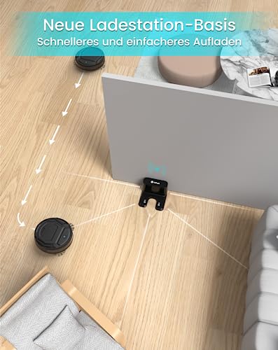 LEFANT Saugroboter, Superschlank WLAN Roboterstaubsauger, Kompatibel mit Alexa Sprachsteuerung, Staubsauger Roboter Selbstaufladung Leise für Haushaltsreinigung/Tierhaare/Haare/Staub/Teppich M210P