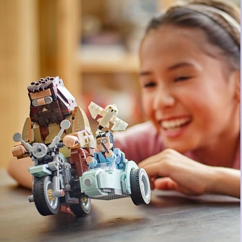 LEGO Harry Potter Hagrids und Harrys Motorradtour – Spielzeug mit Motorrad, Beiwagen & Eule Hedwig – Mit Minifiguren zum Sammeln – Kreatives Geschenk für Mädchen und Jungen ab 9 Jahren – 76443