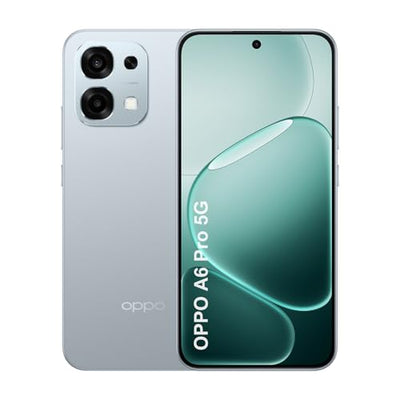 OPPO A6 Pro 5G entsperrtes Smartphone, 6500mAh Akku, 80W SUPERVOOC Schnellladung, 6,57" 120Hz AMOLED Display, 8 256GB Dimensity 6300, Supercool VC, 50MP 2MP KI-Kamera, IP69, Dual SIM, Lunar