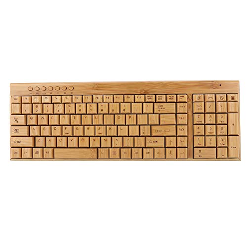 Komfortable kabellose Maus, Bambus-Bambus-Tastatur, ultradünnes Holz für Windows/Ios/Android
