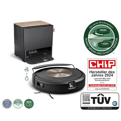 iRobot Roomba Combo j9+ Saug- und Wischroboter mit autom. Absaug-/Nachfüllstation, Kartierung, PrecisionVision Navigation, 4-Stufen-Reinigung, Objekterkennung/ -vermeidung, Sprachassistentenkompatibel