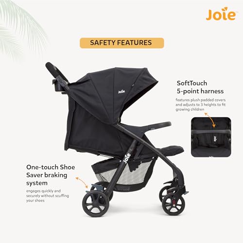 Joie Muze Kinderwagen mit vollem Funktionsumfang, kompakter faltbarer Babywagen mit 5-Punkt-Gurt, kompatibel mit Reisesystem, flach liegend und geeignet für Geburt bis 15 kg (Geburt - 36 Monate)