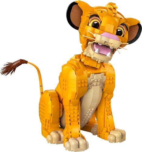 LEGO ǀ Disney Simba, der junge König der Löwen, Bauspielzeug zum Sammeln mit kreativer Tierfigur, entspannende Aktivität für Erwachsene, Geschenkidee für Filmfans 43247