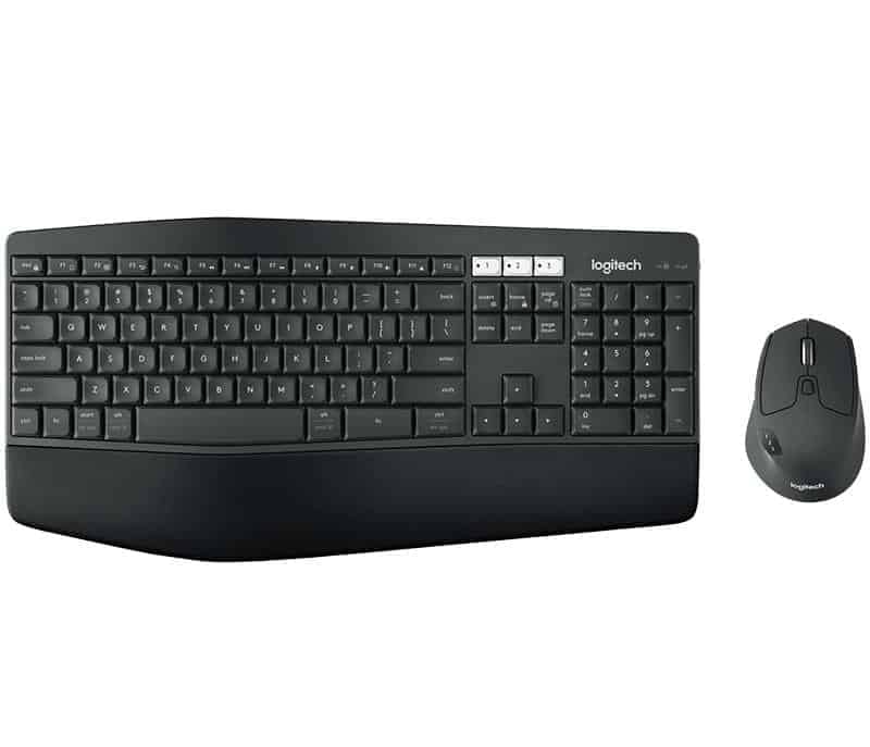 Logitech MK850 Performance Kabelloses Tastatur-Maus-Set, Bluetooth & 2.4 GHz Verbindung via USB-Empfänger, Multi-Device, 24 bis 36-Monate Akkuleistung, Handballenauflage, Int'l QWERTY-Layout - Schwarz
