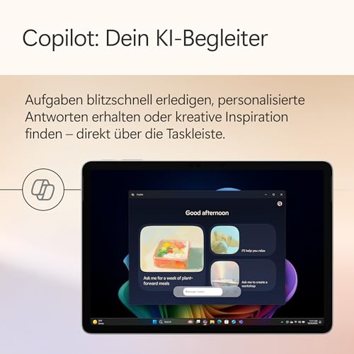 Microsoft Surface Pro | Copilot+ PC | 12” LCD Touchscreen | Snapdragon® X Plus | 16GB RAM | 512GB Speicher | Neuestes Modell | Platin