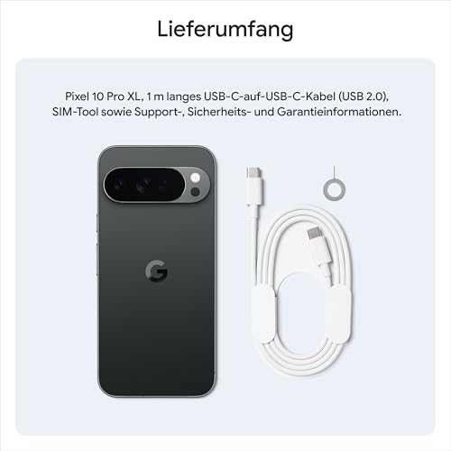 Google Pixel 10 Pro XL – Android-Smartphone ohne SIM-Lock, mit Gemini, Dreifach-Rückkamera, mehr als 24 Stunden Akkulaufzeit und 6,8 Zoll großem Super Actua-Display – Jade, 256GB