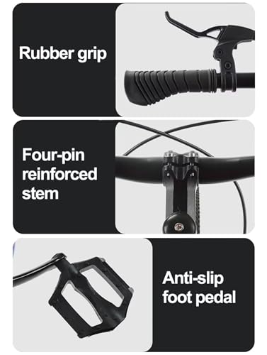 LSQXSS Mountainbike für Jugendliche, Singlespeed-Fahrrad mit stoßgedämpfter Vordergabel, Doppelscheibenbremsen, Stadtrad, höhenverstellbarer Sattel, Komfortables Cruiser-Bike