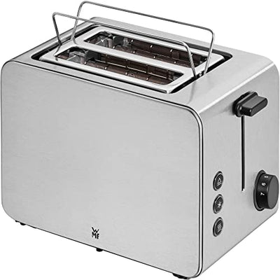 WMF Stelio Toaster 2 Scheiben Edelstahl, Doppelschlitz Toaster mit Brötchenaufsatz, Bagel-Funktion, 7 Bräunungsstufen, 900 W, Toaster edelstahl matt