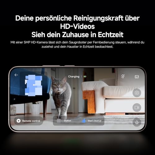 XIAOMI Robot Vacuum 5 Pro Saugroboter mit Wischfunktion, 20.000Pa, Ausfahrbarer Mopp & Seitenbürste, Selbstreinigende All-in-One Basisstation, KI-Navigation, App & Sprachsteuerung