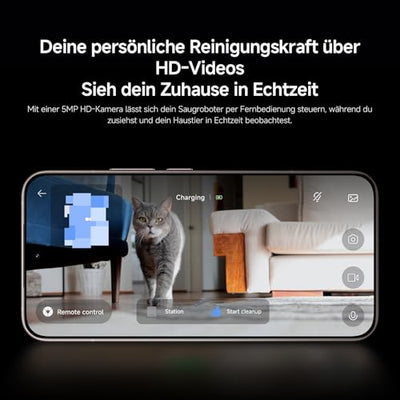 XIAOMI Robot Vacuum 5 Pro Saugroboter mit Wischfunktion, 20.000Pa, Ausfahrbarer Mopp & Seitenbürste, Selbstreinigende All-in-One Basisstation, KI-Navigation, App & Sprachsteuerung