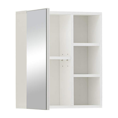 CLIPOP Badezimmer Spiegelschrank,Badezimmerschrank mit Einzeltür Verspiegelt und 2 Einlegeböden,Holz Badschrank Hängend Wandschrank mit Spiegel,45 x 17 x 52 cm