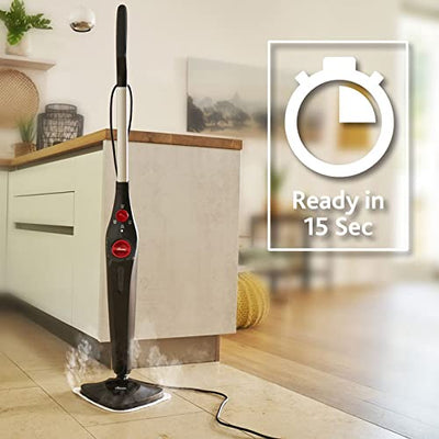 Vileda Steam Plus Dampfreiniger mit Mikrofaser-Pad, hygienische Bodenreinigung, entfernt bis zu 99,9% der Bakterien und Viren*, für alle Böden, ideal für Teppiche