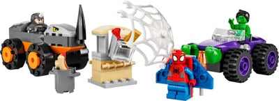LEGO Marvel Spidey und Seine Super-Freunde Hulks und Rhinos Monster Truck-Duell, Spider-Man-Set, Superhelden-Spielzeug zum Bauen ab 4 Jahren 10782