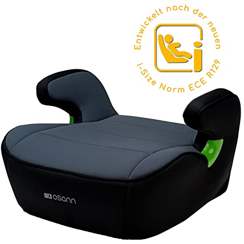 Osann Junior, Sitzerhöhung Auto Kinder, Kindersitzerhöhung ohne Isofix 126-150cm (ca. 15-36 kg), Sitzschale i-Size - Nero