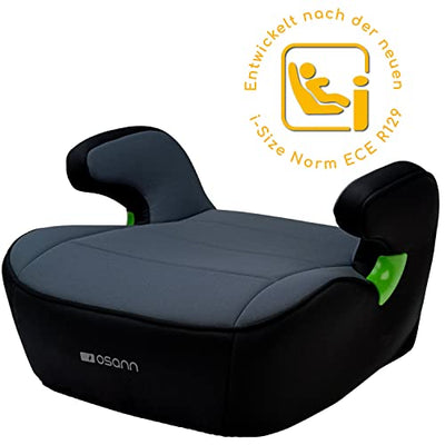 Osann Junior, Sitzerhöhung Auto Kinder, Kindersitzerhöhung ohne Isofix 126-150cm (ca. 15-36 kg), Sitzschale i-Size - Nero