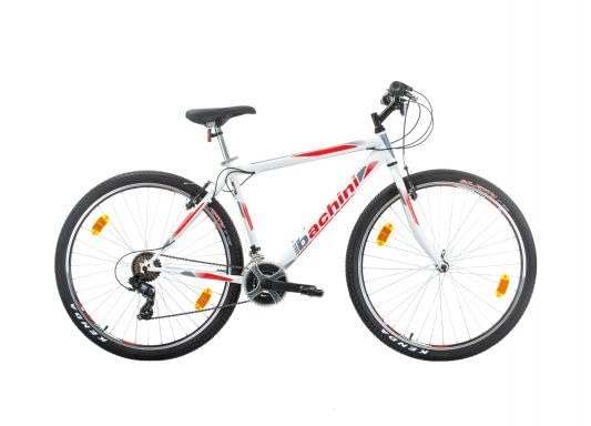 Multibrand Distribution Probike Pro 29 Zoll Mountainbike 21 Gänge, für Männer und Frauen, geeignet von 175 – 190 cm (weiß rot matt)
