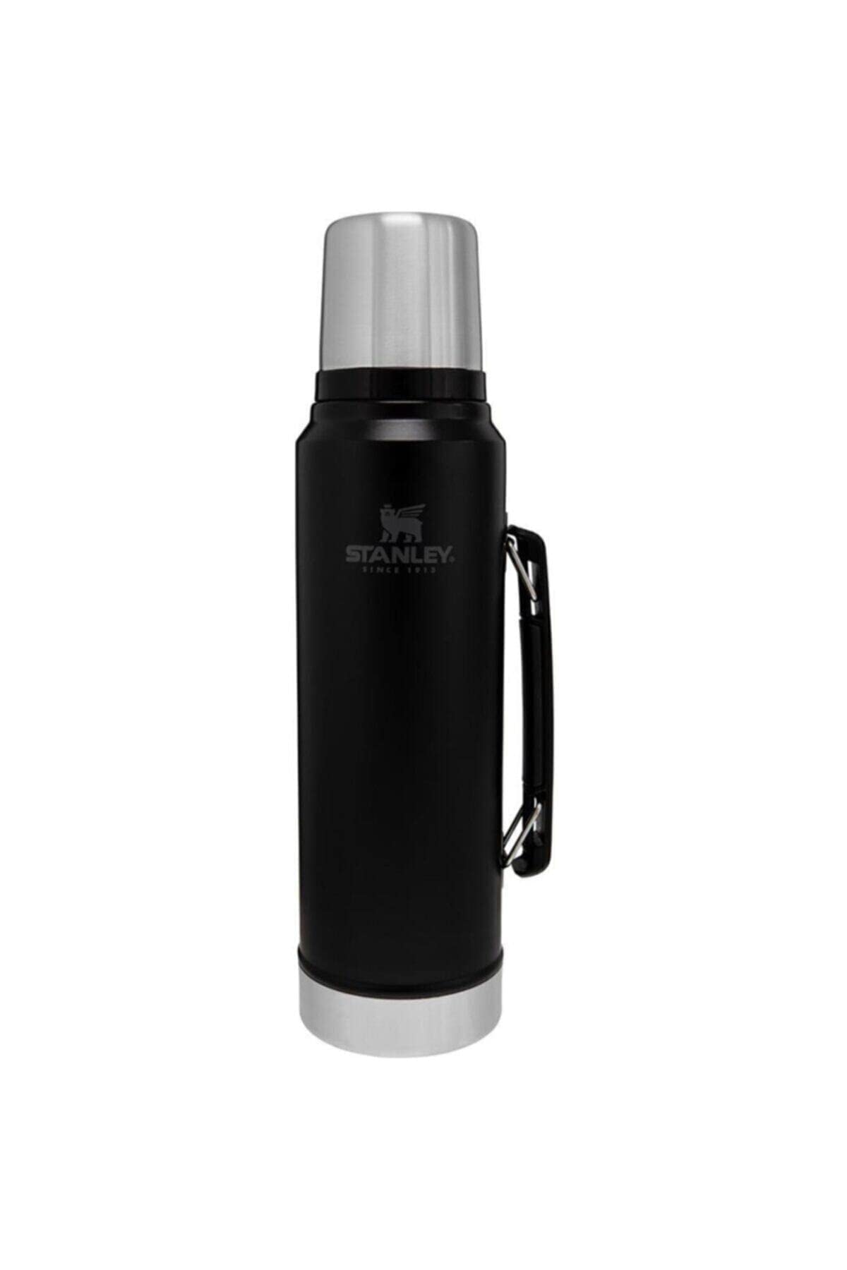 Stanley Classic Legendary Thermosflasche 1L - Thermos Hält 24 Stunden Heiß oder Kalt - Edelstahl Thermoskanne - BPA-Frei - Spülmaschinenfest - Matte Black