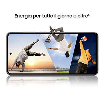Samsung Galaxy A52 Smartphone, 6,5-Zoll-FHD+ Infinity-O-Display, 6 GB RAM und 128 GB erweiterbarer interner Speicher, 4.500-mAh-Akku und ultraschnelles Aufladen schwarz