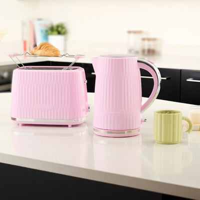 Russell Hobbs Toaster [für 2 Scheiben] Eden (6 Bräunungsstufen, Hebefunktion, Auftau-, Aufwärm- & Stoppfunktion, Krümelschublade, Brötchenaufsatz, Himbeere) 27372-56