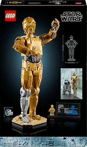LEGO Star Wars 75398 C-3PO Figur – Sammler Modell für Erwachsene – mit Ständer, Infotafel und Minifigur zum Bauen, Spielen und Ausstellen – Geschenkidee für Fans