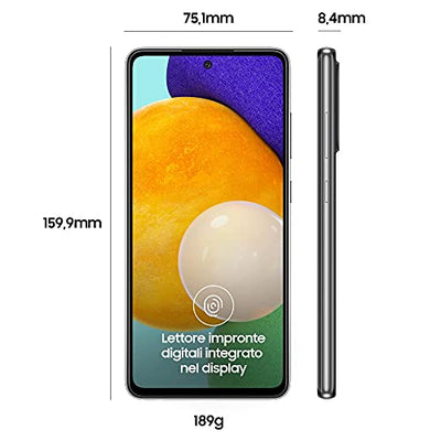 Samsung Galaxy A52 Smartphone, 6,5-Zoll-FHD+ Infinity-O-Display, 6 GB RAM und 128 GB erweiterbarer interner Speicher, 4.500-mAh-Akku und ultraschnelles Aufladen schwarz