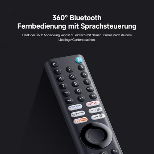 Xiaomi F Pro, 55 Zoll (140 cm), 4K UHD QLED, Smart TV, Fire TV, Triple Tuner DVB-C/S/S2/T/T2, HDR10+, Game Boost mode 120Hz, MEMC, Sprachsteuerung mit Alexa, 2GB+32GB, Kompatibel mit Apple AirPlay