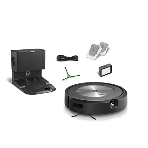 iRobot® Roomba® j7+ WLAN-fähiger Saugroboter mit automatischer Absaugstation, Kartierung und Zwei Gummibürsten für alle Böden -Objekterkennung und -vermeidung - Lernt und kartiert
