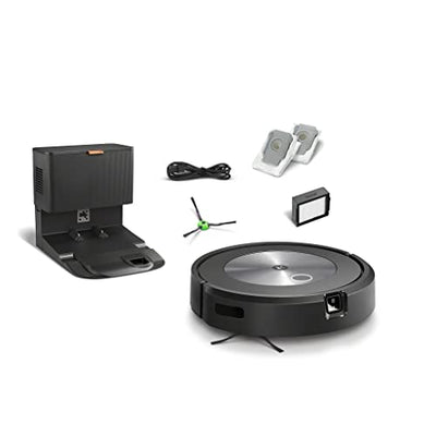 iRobot® Roomba® j7+ WLAN-fähiger Saugroboter mit automatischer Absaugstation, Kartierung und Zwei Gummibürsten für alle Böden -Objekterkennung und -vermeidung - Lernt und kartiert