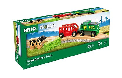 BRIO World - 36018 Bauernhof-Batteriezug - Batteriebetriebener Spielzeugzug für Kinder ab 3 Jahren