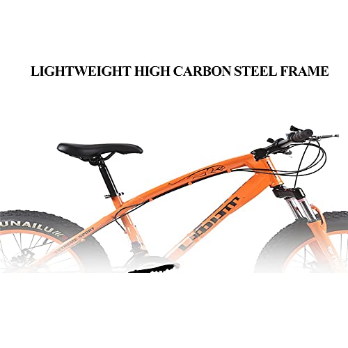 Wmmner Mountainbike 26 Zoll, Fat Tire Bike, Mountainbike Trail Bike mit voller Geschwindigkeit 30/27/24/21/7, Doppelscheibenbremse, High-Carbsu Stahlrahmen, Federung vorne, Urban