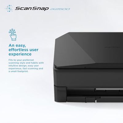 ScanSnap iX2500 Schwarz – Ultraschneller Duplex-Scanner mit 45 S./Min., 100-Blatt-ADF, 600 DPI, 5″ Touchscreen, WLAN/Bluetooth/USB-Konnektivität
